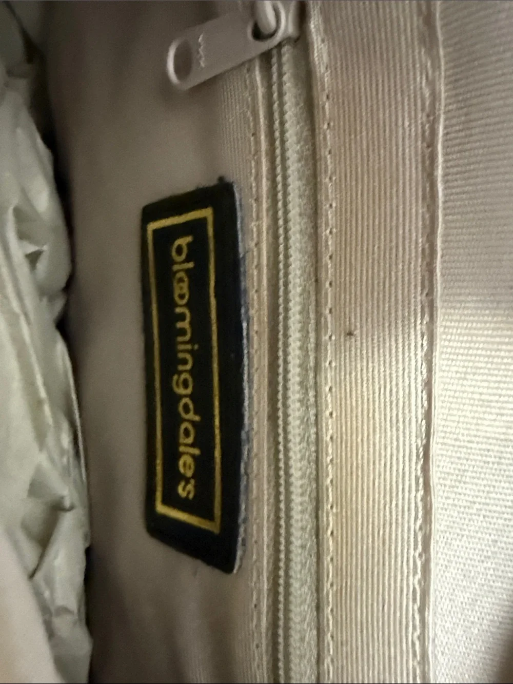 Bloomingdale's White Pebbled Leather Shoulder Bag